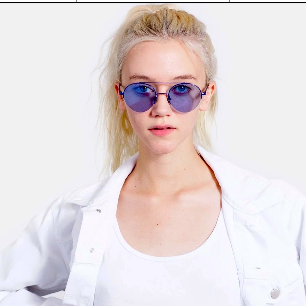 New in Box: Italian RetroSuperFuture Gold Rim Lenz Flat Sunglasses Unisex